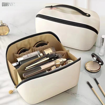 Portable makeup bag and toiletry organizer bag