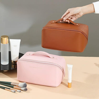 Portable makeup bag and toiletry organizer bag