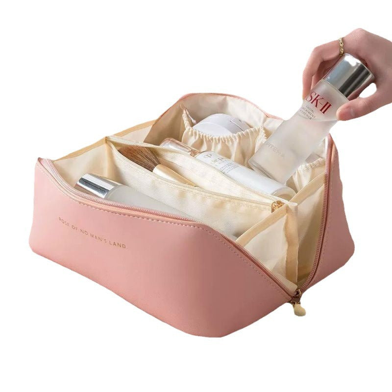 Portable makeup bag and toiletry organizer bag